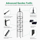 Trellis for Climbing Plants Outdoor 1Pcs Garden Obelisk, Metal Pipe Tomato Cage Cucumber Rose Flower Vegetable Grape Round Vine Tall Plants Trellis,Plants Support Stakes Potted Garden Tower Indoor by GreenHaven Gardens