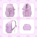 Kids Backpack for Girls School Bags for Middle School Students Book Bag for Elementary Primary Kawaii Ita Backpack, Purple and Beige by TinyTreasures Baby Boutique