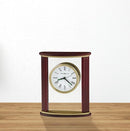 Howard Miller Victor Tabletop Clock - Wooden Desk Timepiece with Glass Crystal, Felt Bottom, Quartz Movement, Analog Alarm Clock, Battery Operated for Home, Office, Living Room, and Bedroom Decor by CozyNest Decor