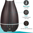 HealthSmart Essential Oil Diffuser, Cool Mist Humidifier and Aromatherapy Diffuser with 500ML Tank Ideal for Large Rooms, Adjustable Timer, Mist Mode and 7 LED Light Colors, Brown (Pack of 2) by CozyNest Decor