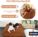 COMAX Kids Bean Bag Chair Turn into Beanbag Bed, Toddler Bean Chair Corduroy for Girl Boy Sleeping, Lazy Children Bean Bags with Filler, Convertible Child Floor Mattress, Orange by TinyTreasures Baby Boutique