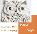 Owl Macrame Wall Hanging-Hand Woven Boho Tapestry-Macrame Wall Decor -Owl Decor for Bedroom, Living Room, Nursery (Beige-Large) by CozyNest Decor