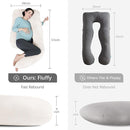 MOON PARK Pregnancy Pillows for Sleeping - U Shaped Full Body Maternity Pillow with Removable Cover - Support for Back, Legs, Belly, HIPS - 57 Inch Pregnancy Pillow for Women - Ivory by TinyTreasures Baby Boutique