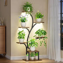 Plant Stand Indoor with Grow Lights, 7 Tiered Indoor Plant Shelf, 49" Corner Plant Stands for Indoor Plants, Metal Plant Flower Display Shelves, Tree-Shaped Plant Rack for Home, Patio, Black by GreenHaven Gardens