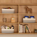 Large Shallow Organizing Baskets 15x11x5.1 Inches - Rope Woven Storage Bins for Bathroom, Shelves, Cube Closet, Gradient Grey 2 Packs by CozyNest Decor