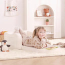 Welnow 2-in-1 Kids Sofa Chair, Convertible Toddler Chair Flip Out Children Sofa Chair with Wave Armrests Folding Kids Play Sofa with Side Pockets & Removable Cover Armchair for Girl or Boy by CozyNest Decor