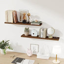 36Inch Floating Shelves for Wall 2 Pack Wood Shelves for Kitchen, Bathroom, Bedroom Wall Mounted Rustic Wood Floating Shelf with Invisible Brackets for Books, Storage, Decor, Rustic Brown by CozyNest Decor
