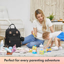 Dikaslon Diaper Bag Backpack with Portable Changing Pad, Pacifier Case and Stroller Straps, Large Unisex Baby Bags for Boys Girls, Multipurpose Travel Back Pack Moms Dads, Black by TinyTreasures Baby Boutique