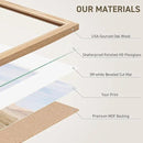 16x16 Picture Frame Natural Solid Oak Photo Frames with 12x12 Removable Mat Wall Hanging Large Handcrafted Frame with HD Plexiglass Wall and Tabletop Display Large Poster Frame by CozyNest Decor