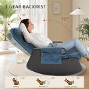 Rocking Chair for Nursery, Modern Upholstered Plush Seating Glider Recliner Chair with High Backrest and Side Pocket, Accent Armchair with Cushions for Living Room/Reading (Blue) by TinyTreasures Baby Boutique