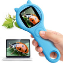 Kids Magnifying Glass Educational Science Kit - Mini LED Pocket Microscope for Kids(3-10 Years) - Durable Design - Ideal Gift for Girls (Blue) by TinyTreasures Baby Boutique