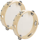 Tosnail 2 Pack 8" Wood Handheld Tambourine - Single Row 5 Pairs Jingles by TinyTreasures Baby Boutique