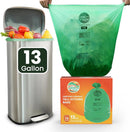 RAYTID 13 + Gallon Compostable Trash Bags,70 Count, Extra Thick 1.1 Mil, Tall Kitchen Food Scrap Waste Bag, ASTM D6400, US BPI and OK Compost HOME Certified by GreenHaven Gardens