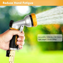 RESTMO Garden Hose Nozzle, Heavy Duty Metal Water Hose Nozzle with 7 Adjustable Spray Patterns, High Pressure Hand Sprayer with Flow Control, Best for Watering Plant & Lawn, Washing Car & Pet, Yellow by GreenHaven Gardens