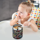 17oz Soup Thermo for Hot Food Kids Insulated Vacuum Food Jar with Stainless Steel Spoon Wide Mouth Thermo Leakproof Lunch Food Container Kids Hot Lunch Box (Black-Game) by TinyTreasures Baby Boutique