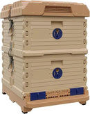 Ergo Insulated Bee Hive Set [NO Frames Included] (Double Deep, Tan Body Blue Entrance) by GreenHaven Gardens