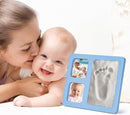 Baby Handprint and Footprint Kit, Blue Babies Keepsake 4x6 Clay Frame, for Record Newborn Footprints, Handprints or Pet Paw Prints by TinyTreasures Baby Boutique