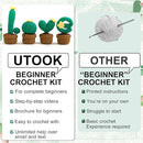 Utook Crochet Kit for Beginners，Crochet Starter Kits,Crochet Kits for Beginners Adults and Children, with Instructional Videos and Paper Tutorials, Handmade Crafts, Holiday Gifts (Love Cactus) by TinyTreasures Baby Boutique