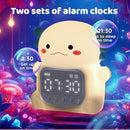 Axolotl Alarm Clock with Night Light for Kids, Rechargeable Silicone Lamp Time to Wake Clock Cute Animal Tabletop Lamp, Perfect Sleep Companion for Boys Girls, White by TinyTreasures Baby Boutique