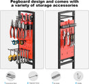 CCCEI Garage Power Tools Organizer Cart with Charging Station, Red Floor Standing Rolling Drill and Tools Battery Storage Cart on Wheels. Utility Rack Gift for Men, Husband, Father. by GreenHaven Gardens
