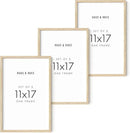 HAUS AND HUES Set of 3 Wooden Frames - 11x17 Natural Wood Picture Frames, Oak Beige by CozyNest Decor