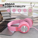 AILIHEN C8 Girls Headphones, On-Ear Headphones Wired with Microphone and Volume Control Foldable Corded Stereo 3.5mm Headset for Girls School Chromebook Laptop Computer PC Tablets Travel (Pink) by TinyTreasures Baby Boutique