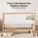 KeaBabies 2-Pack Organic Crib Sheets for Boys, Girls - 52x28 Fitted Crib Mattress Sheet Neutral, Breathable Jersey Cotton Cover for Baby Bed, Toddler Mattress, Soft & Cute Prints (ABC Land Cloud) by TinyTreasures Baby Boutique