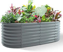 Land Guard 24“ Tall 4×2ft Galvanized Raised Garden Bed Kit, Galvanized Planter Garden Boxes Outdoor, Oval Large Metal Raised Garden Bed for Vegetables(Modern Gray, 4×2×2ft) by GreenHaven Gardens