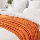 MIULEE Burnt Orange Knitted Throw Blanket for Couch Boho Textured Cozy Woven Blanket with Tassels for Sofa Chair Bed Living Room Fall Home Decor Farmhouse Acrylic Wave Pattern 50"x60" by CozyNest Decor