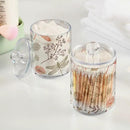 2 Pack Qtip Holder Organizer Dispenser Dragonfly Pattern Bathroom Storage Canister Cotton Ball Holder Container for Cotton Swabs/Pads/Floss by CozyNest Decor
