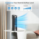 Tower Fan Bladeless with 3 Speeds, 4 Mode [AI, Normal, Natural, Sleep], Table Fan 80° Oscillation, Touch Screen + Remote Control, 12H Timer, 13" Desk Fan for Bedroom Home Office Desktop-Black by CozyNest Decor