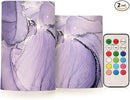 Flickering Flameless Candles, Purple Marble Lavender Liquid LED Candles with Remote Timer, Set of 2 Battery Operated Candle for Valentine Wedding Birthday by GreenHaven Gardens