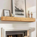 48x8x5 Fireplace Mantel - Handcrafted Rustic Solid Wood Wall Mounted Floating Shelf with Invisible Heavy Duty Wood Bracket (Natural) by CozyNest Decor