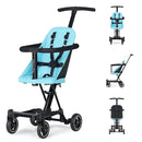 Dream On Me Lightweight and Compact Coast Rider Stroller with One Hand Easy Fold, Adjustable Handles and Soft Ride Wheels, Sky Blue by TinyTreasures Baby Boutique