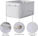 TheWarmHome Storage Basket for Gifts Empty - Large 3 Pack 15.7x11.8x8.2 inch Storage Basket for Organizing with Handles, Canves Storage Bins for Organizer Closet Toy Cubes Gift (White) by TinyTreasures Baby Boutique