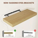 12 Inch Deep Floating Shelves 55 inch Long, 55 x 12 Wide Wall Shelves with Invisible Brackets, Heavy Duty Shelf for Bedroom Bathroom Living Room Kitchen Office Home Decor, Modern Shelf Set of 2, Oak by CozyNest Decor