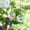 HDCRYSTALGIFTS Set 2 AB Color Crystal Suncatcher Datura Shaped Pendant Rainbow Feng Shui Hanging Prism (45mm) by GreenHaven Gardens