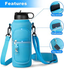 Water Bottle Holder with Strap for Hydroflask 32oz 40oz, Carrier Sling Bag with Phone Pocket Sleeve for Men Women Hiking Camping Travelling by TinyTreasures Baby Boutique