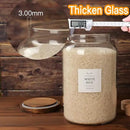 2 PCS Large Glass Jar with Airtight Lid, Glass Food Storage Jars for Tea,Spice,Cereal, Egg,Flour,Coffee and More(1 gallon/4000 ml) by CozyNest Decor