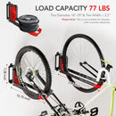 Swivel Bike Rack Wall Mount, Bike Hangers for Garage, Space-Saving Vertical Bike Holder, Holds up to 77 lbs, Bicycle Wall Hanger Storage, No Heavy Lifting Required Indoor Hanging Bike Rack-Red by GreenHaven Gardens