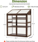 Macrout Cold Frame Greenhouse, Large Wooden Greenhouse Cabinet, Garden Cold Frame with Adjustable Shelves for Outdoor Indoor Use, 1344 (Brown) by GreenHaven Gardens