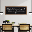 Bless the Food Before Us Sign Wall Decor 40"X15" Large Farmhouse Dining Room Wall Decor Framed Wood Rustic Home Wall Art Kitchen Decoration (Wood Black) by CozyNest Decor