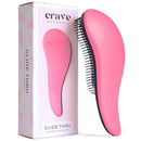 Crave Naturals Glide Thru Hair Brush - Detangler Brush for Curly, Straight, Wet or Dry Hair - Gentle Detangling Brushes for Adults, Kids, Toddlers - Hair Accessories for Women, 7.5x3 - Pink by TinyTreasures Baby Boutique