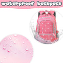 BLUEFAIRY Lightweight Water Resistant Backpack for Girls, Pink, 5-9 Years, Laptop Compartment, Adjustable Shoulder Straps, Breathable Mesh by TinyTreasures Baby Boutique