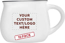 Custom Glazed Campfire Coffee Mugs 12 oz. Set of 10, Personalized Bulk Pack - Perfect for Coffee, Tea, Espresso, Hot Cocoa, Other Beverages - White by CozyNest Decor