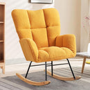 Nursery Rocking Chair, Teddy Upholstered Glider Rocker with High Backrest Armchair, Modern Rocking Accent Chairs for Nursery, Living Room, Bedroom, Offices (Yellow) by TinyTreasures Baby Boutique
