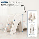 Foldable Toddler Step Stool for Bathroom Sink, Adjustable Kids 3 or 2 Step Stool for Toddlers Bathroom Toilet Potty, Plastic Baby Girl Child Stepping Stool with Handle Rail for Kitchen Counter by TinyTreasures Baby Boutique