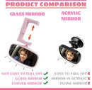360-Degree Baby Car Mirror for Rear-Facing Seats,Kids Safety Mirrors with Tool-Free Installation,Kids Rear View Mirror BPA-Free Shatterproof & ASTM Certified (Adjustable 14"-22") (PINK) by TinyTreasures Baby Boutique
