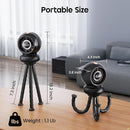 Stroller Fan, Battery Operated Baby Stroller Fans, 8000mAh Rechargeable Fans, 75° Auto Oscillation Portable Fan, 5-12H Runtime, 4 Speeds Wind, Detachable Base & LED Display by TinyTreasures Baby Boutique