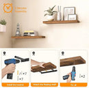 HOOBRO Floating Shelves for Wall, Wall Mounted Shelf Set of 2, 39.4" Hanging Shelf with Invisible Brackets, for Wall Bathroom, Bedroom, Toilet, Kitchen, Livingroom, Office, Rustic Brown BF100BJP201G2 by CozyNest Decor